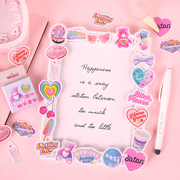 46PCS Sweet Heart Decorative Stickers