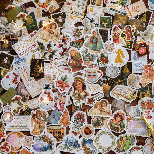 40PCS Hot Stamping Christmas Stickers