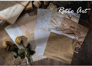 8PCS Distressed Retro Background Paper