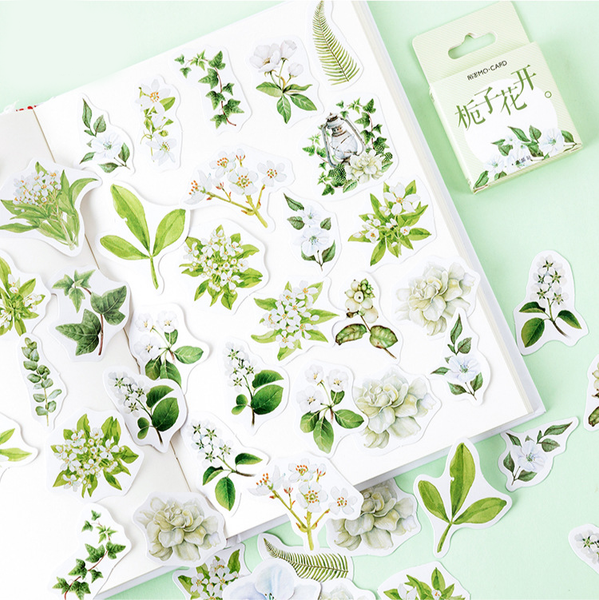 46PCS Plant Flower Blooms Decorative Stickers