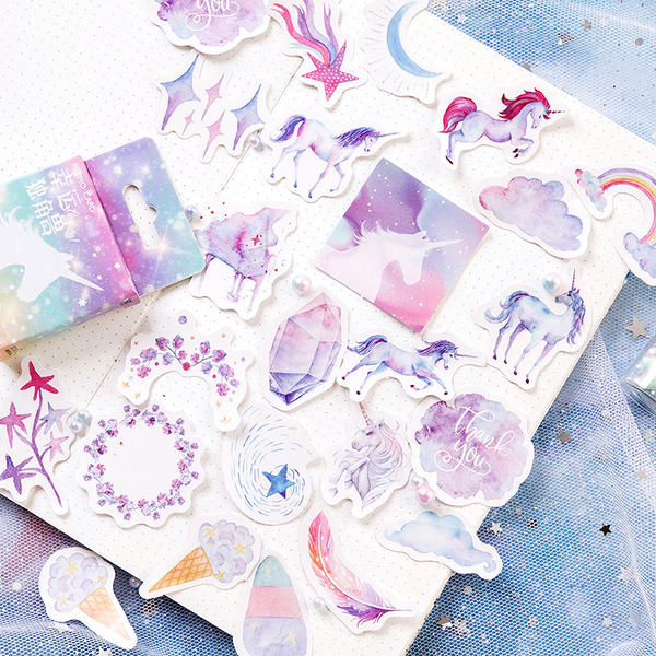 46PCS Lucky Unicorn Decorative Stickers