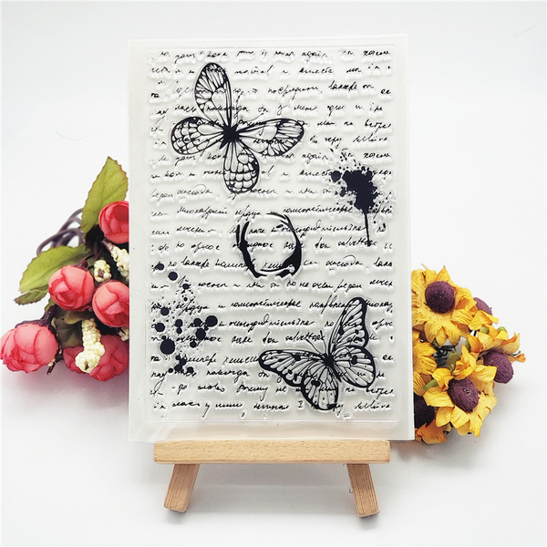 Butterfly Text Background Stamp