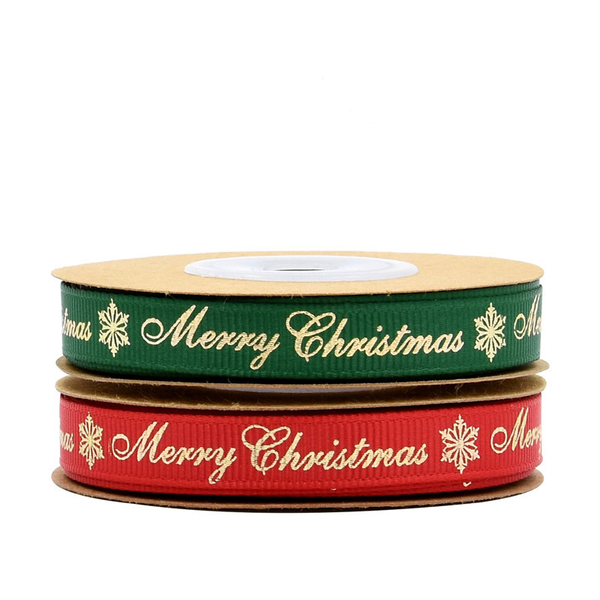 Christmas Foil Stamped Letters Ribbon