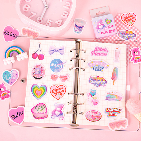 46PCS Sweet Heart Decorative Stickers