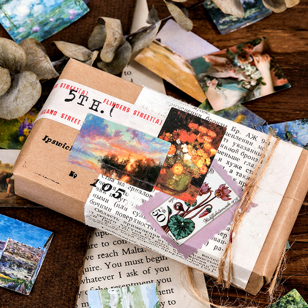 45PCS Memory Oil Paintings Decorative Stickers