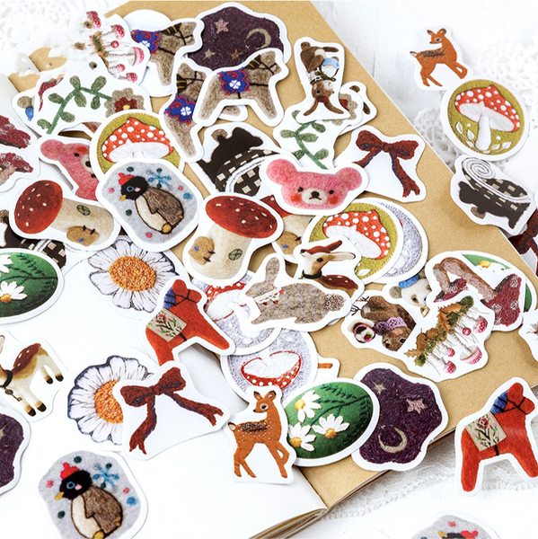 46PCS Felt Craft House Decorative Stickers