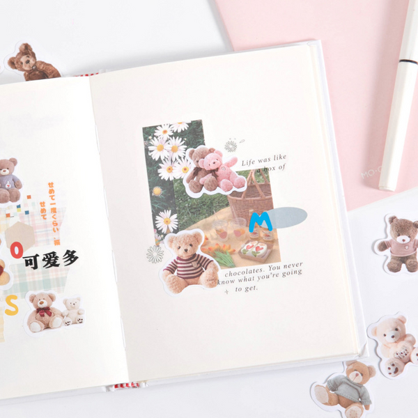 46PCS Cute Teddy Bear Decorative Stickers