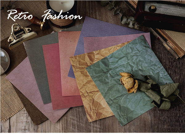 8PCS Distressed Retro Background Paper