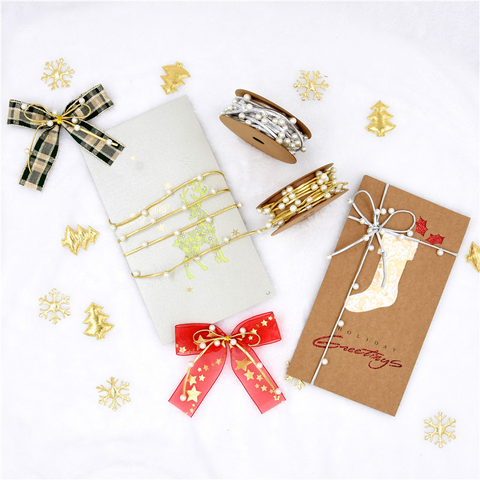 Pearl Ribbon Gift Holiday Decorative Ribbon