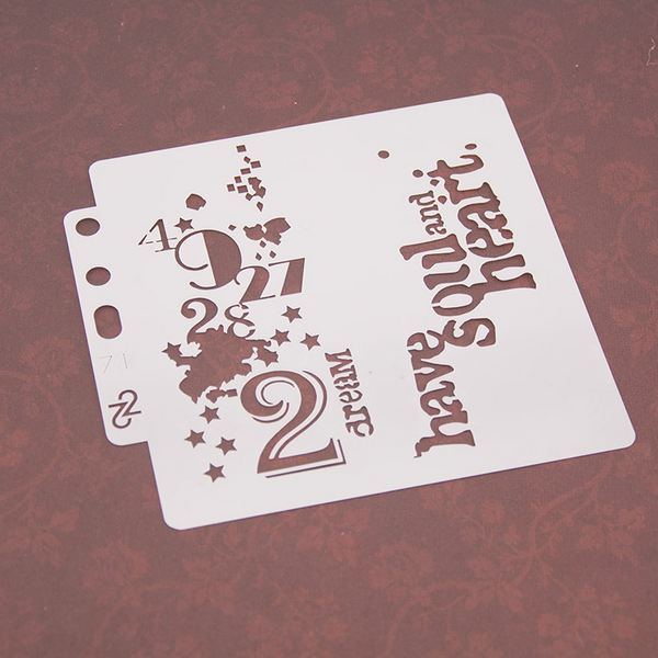 Number Words Layering Stencils Painting Template