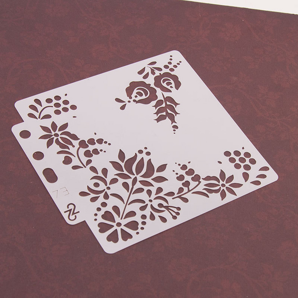 Flower Corner Layering Stencils Painting Template