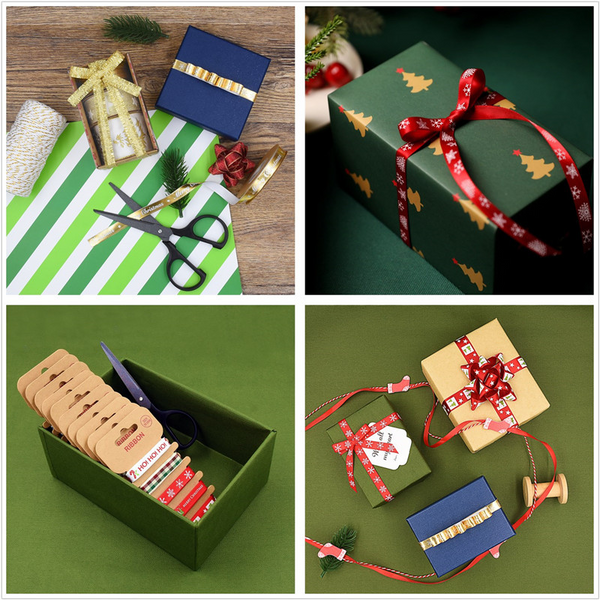 Decorative Christmas Print Bibbon Set