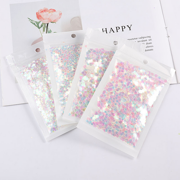 Golden Transparent Glitter Sequins