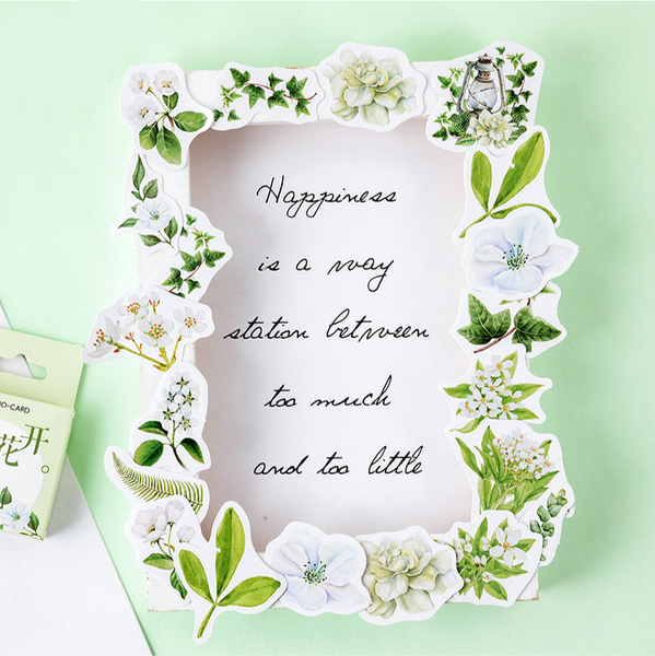 46PCS Plant Flower Blooms Decorative Stickers