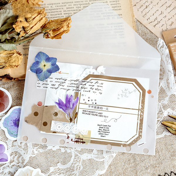 46PCS Flower Poetry Decorative Stickers