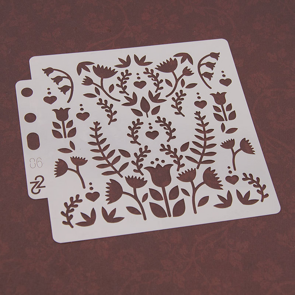 Flowering Plants Layering Stencils Painting Template