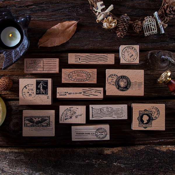 Retro Simple Antique Postmark Wooden Seal