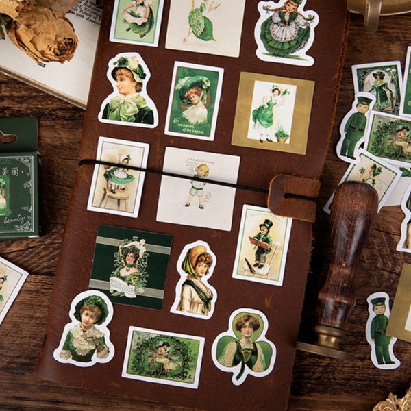 46PCS Green Angel Stickers