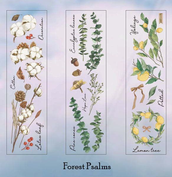 6PCS Forest Plant Scrapbook PET Stickers