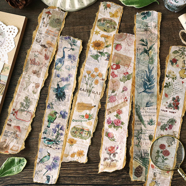 Flowers Fruits Retro Paper Tape
