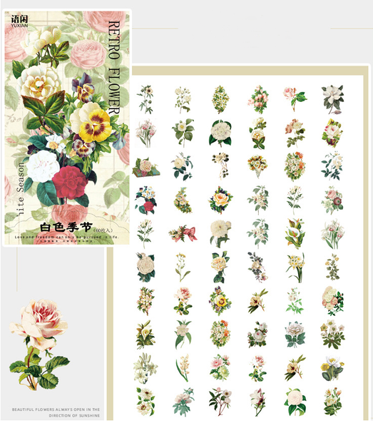 60PCS Flower Shop Series Sticker Bag