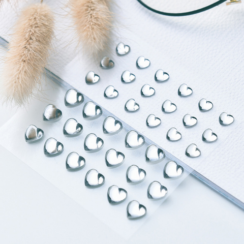 Heart Simulated Diamond Stickers