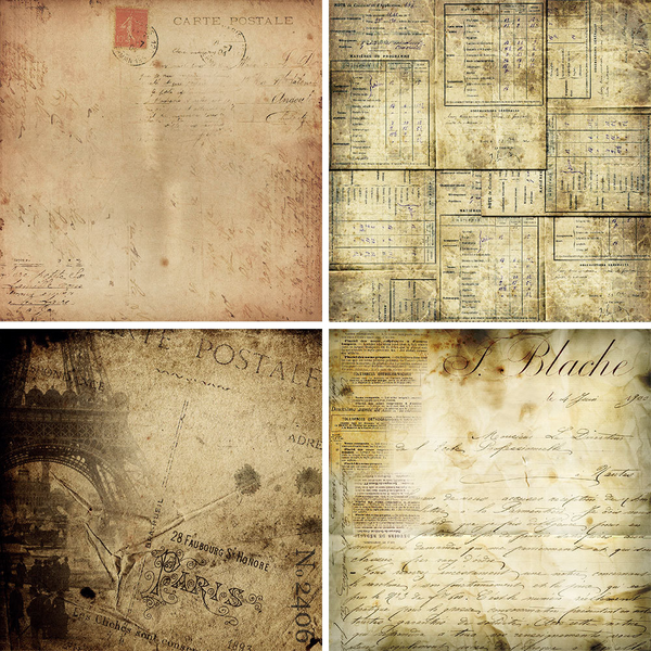 24PCS 15CM*15CM Vintage Scrapbook Paper