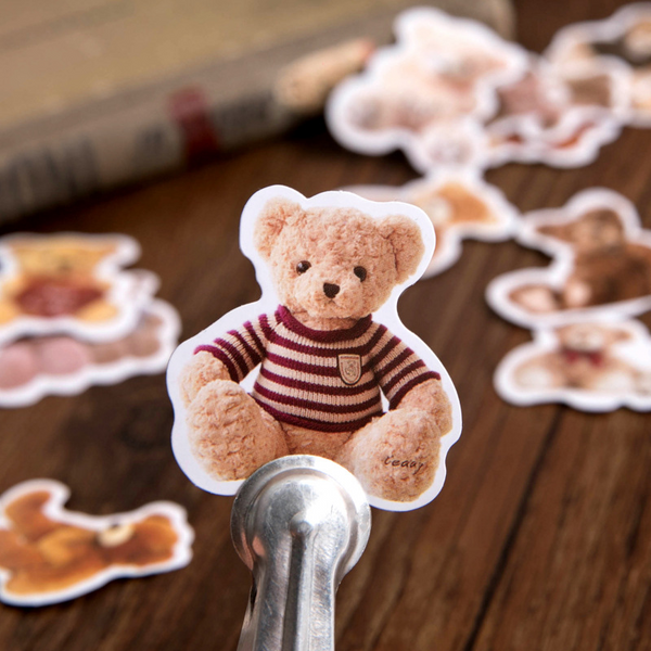 46PCS Cute Teddy Bear Decorative Stickers