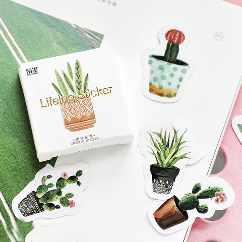 45PCS Lifelog Cactus Decorative Stickers