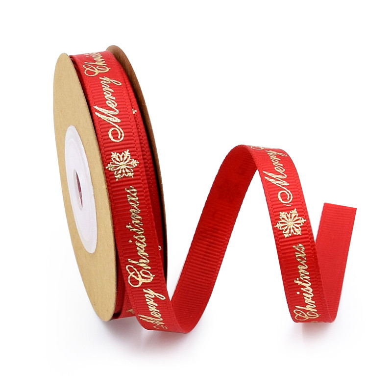 Christmas Foil Stamped Letters Ribbon