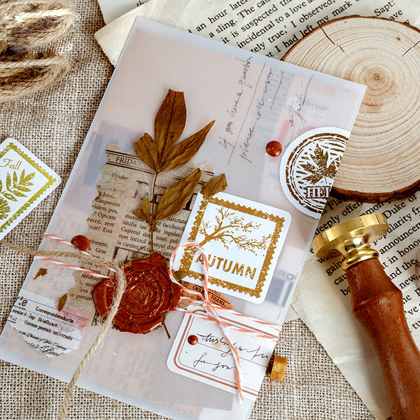 46PCS Fresh Autumn Letter Decorative Stickers