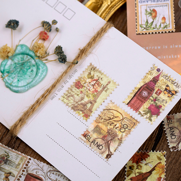 Vintage Stamp Plant Mushroom Paper Tape