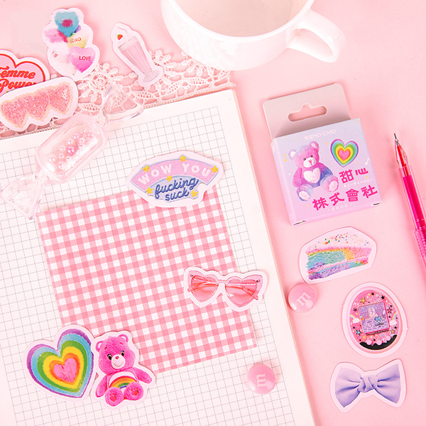 46PCS Sweet Heart Decorative Stickers