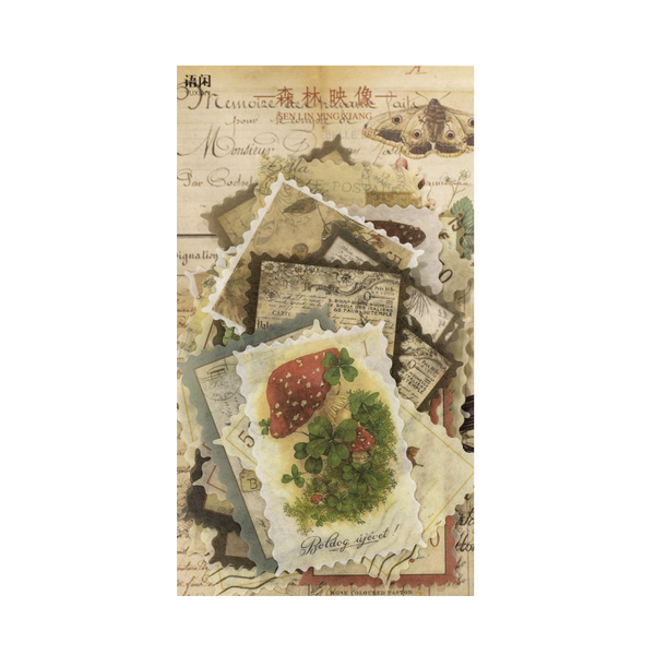 60Pcs Retro Time Post Office Series Stickers
