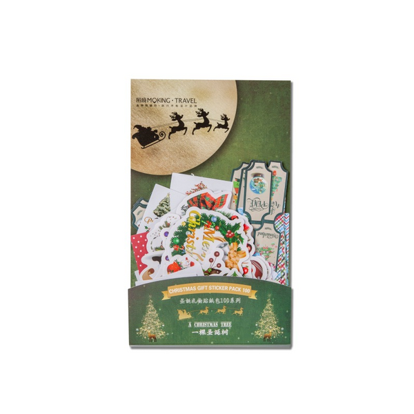 100Pcs Christmas Gift Sticker Pack