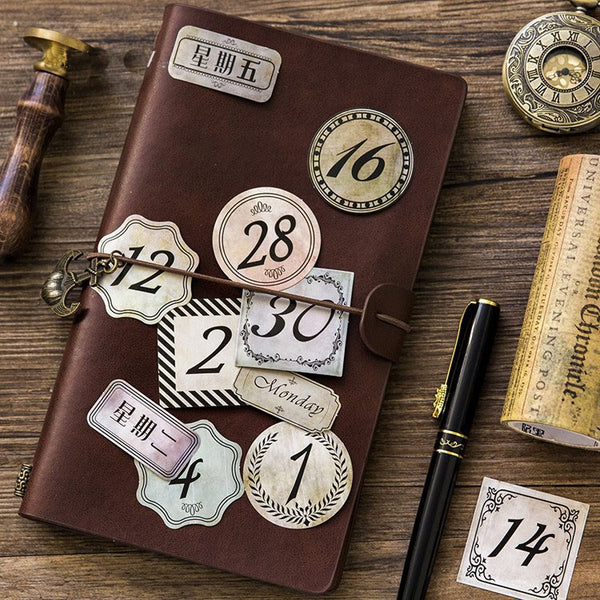 45PCS Retro Number Date Diary Stickers