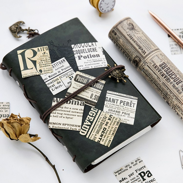 45PCS Nostalgic Newspaper Decorative Stickers