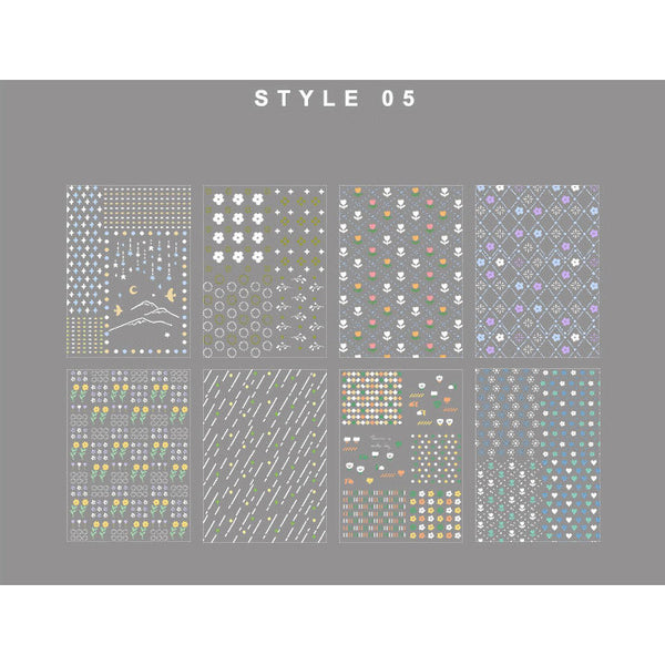 8PCS PET Background Transparent Paper