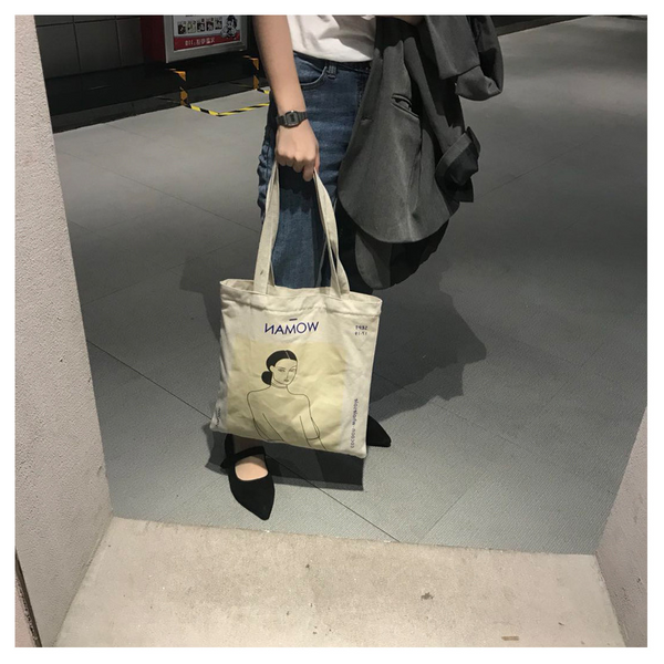 Retro Woman Simple Canvas Bag Shopping Bag