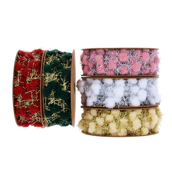 Golden Silver Iron Wire Ball Christmas Ribbon