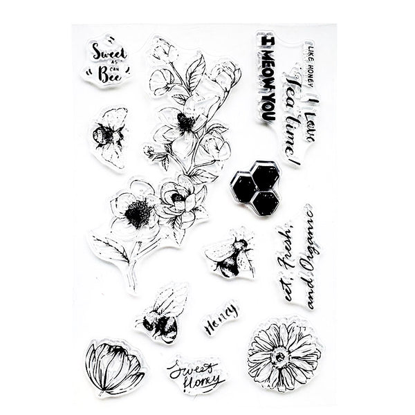 Honey Bee Flower Stamps