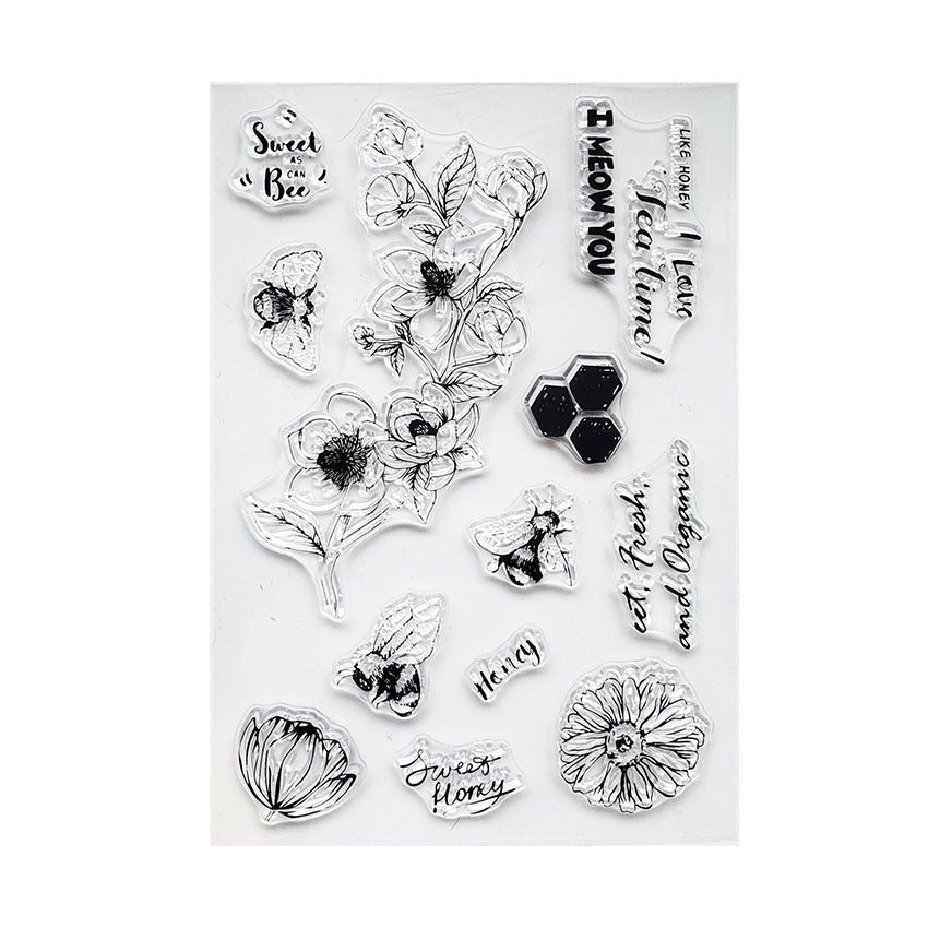 Honey Bee Flower Stamps