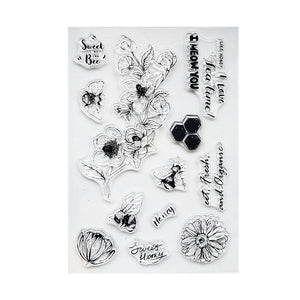 Honey Bee Flower Stamps