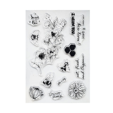 Honey Bee Flower Stamps
