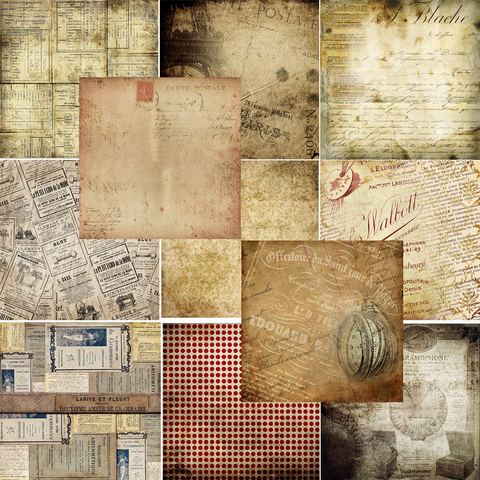 24PCS 15CM*15CM Vintage Scrapbook Paper