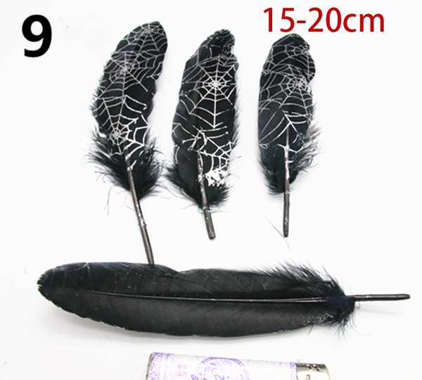10PCS Natural Golden Black Feather