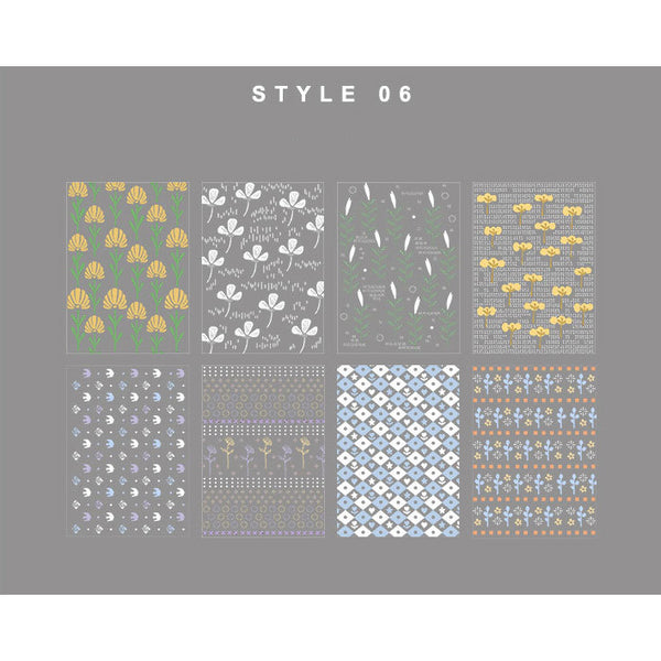 8PCS PET Background Transparent Paper