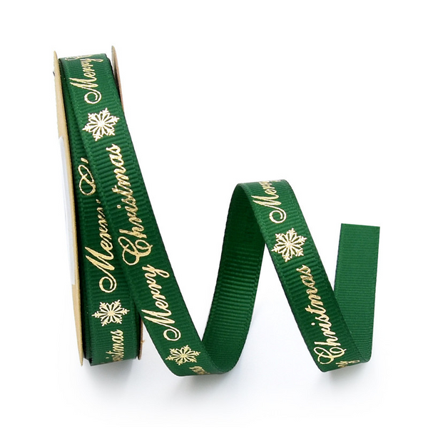 Christmas Foil Stamped Letters Ribbon