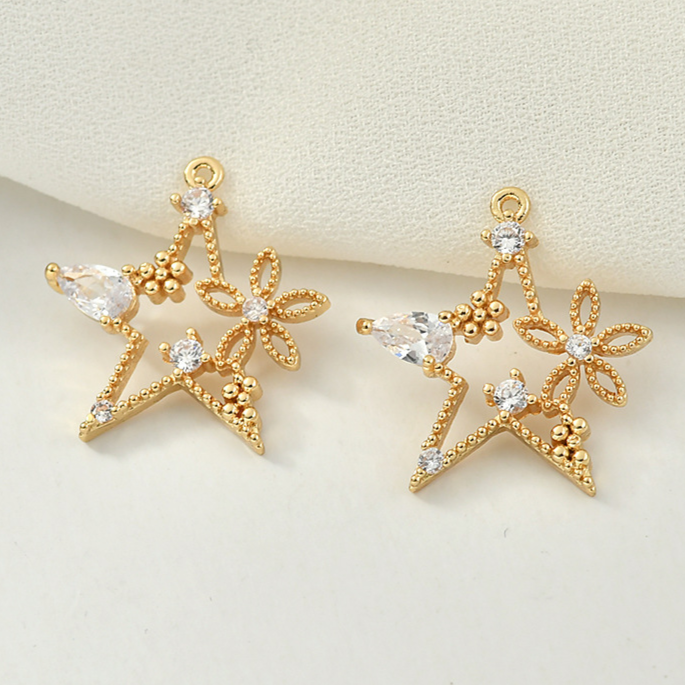 Star & Moon Zircon Alloy Pendant Accessories