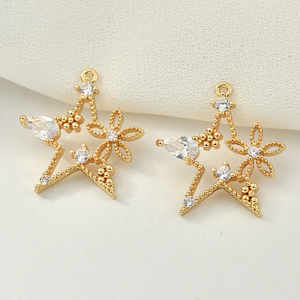 Star & Moon Zircon Alloy Pendant Accessories